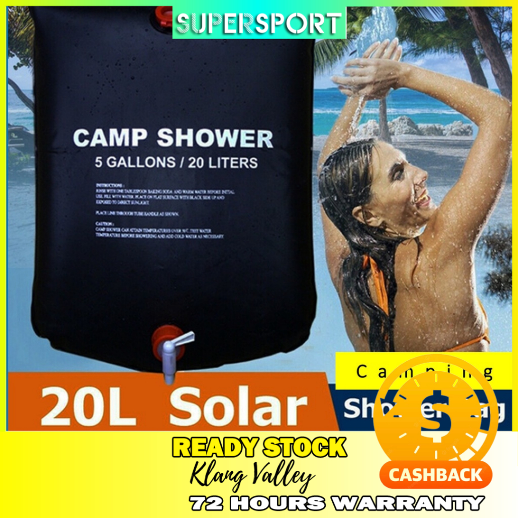 40L Fordable Shower Bag Camping Equipment Solar Energy Heated PVC