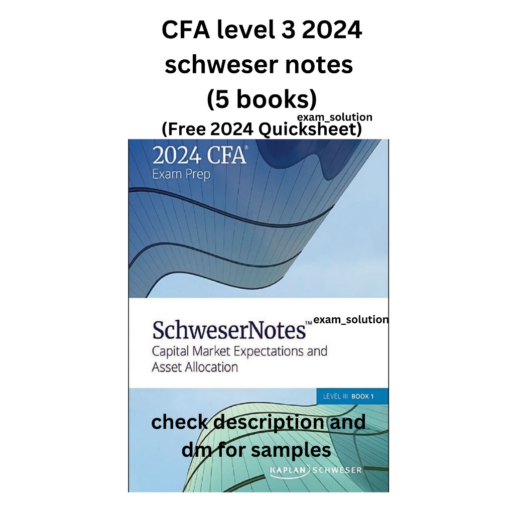 CFA level 3 2024 Schweser notes ( Free Quicksheet) Shopee Malaysia