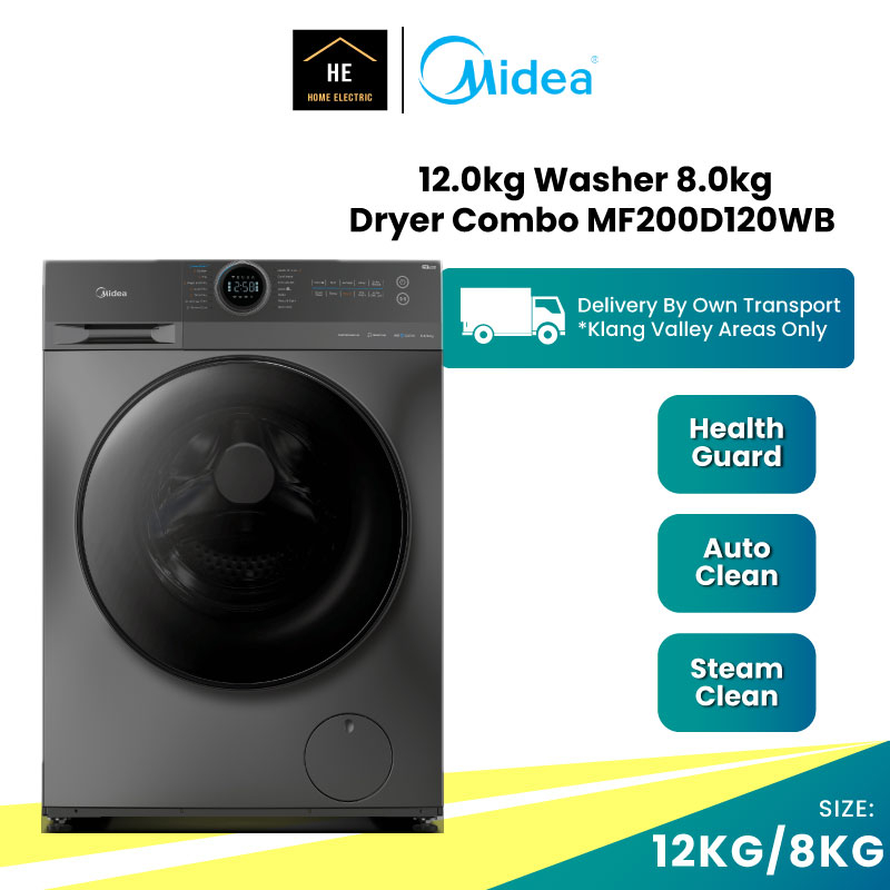 Midea 12KG / 8KG Washer Dryer Combo 2in1 MF200D120WB Washing Machine ...