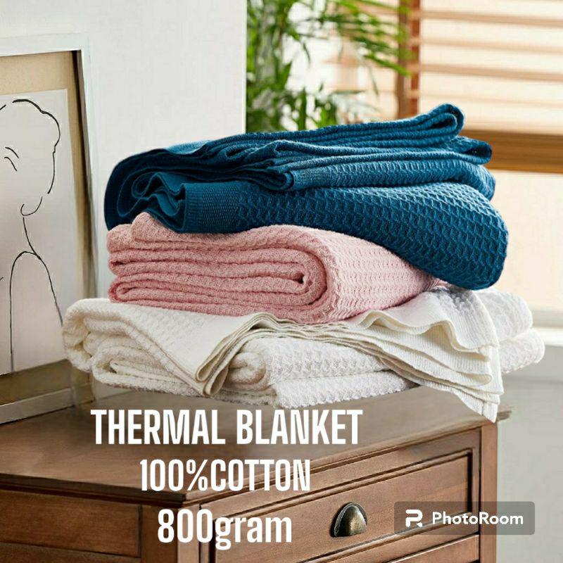 [𝐒𝐞𝐥𝐢𝐦𝐮𝐭] Hospital Thermal Blanket Waffle Design 100 Cotton High