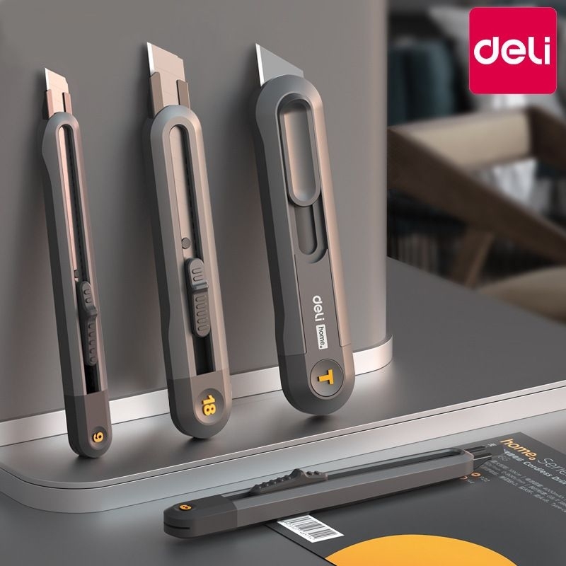 Deli Retractable Utility Cutting Knife Office Stationery Pocket Knives