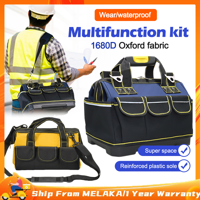17" ABS Tool Bag Heavy Duty Tools Bag Electrician Tool Pack Large