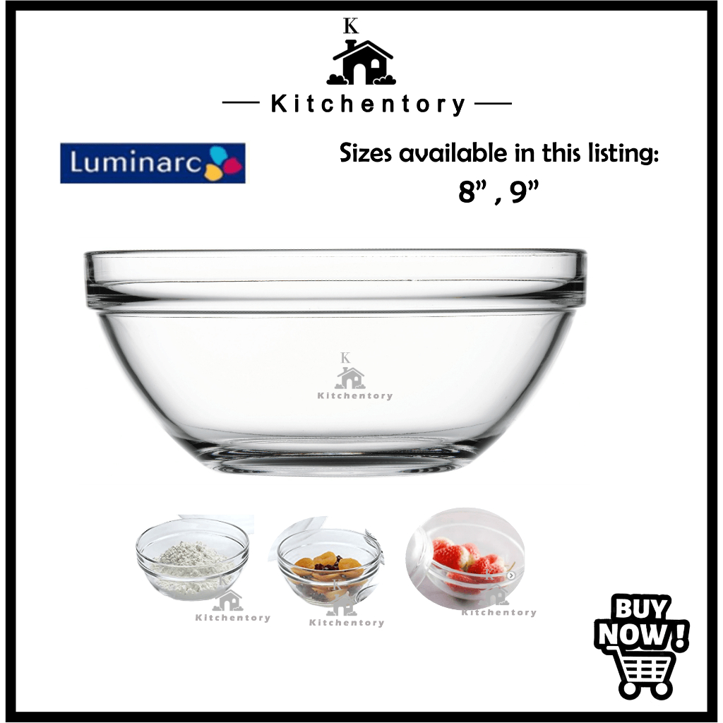 [8/9"] LUMINARC Microwave Oven Safe Tempered Glass BowlSalad Bowl