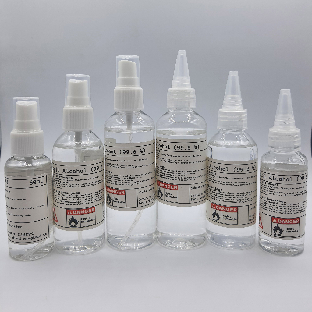 Isopropyl Alcohol (IPA) 99.6 Transparent Spray/Squeeze bottle 100ml