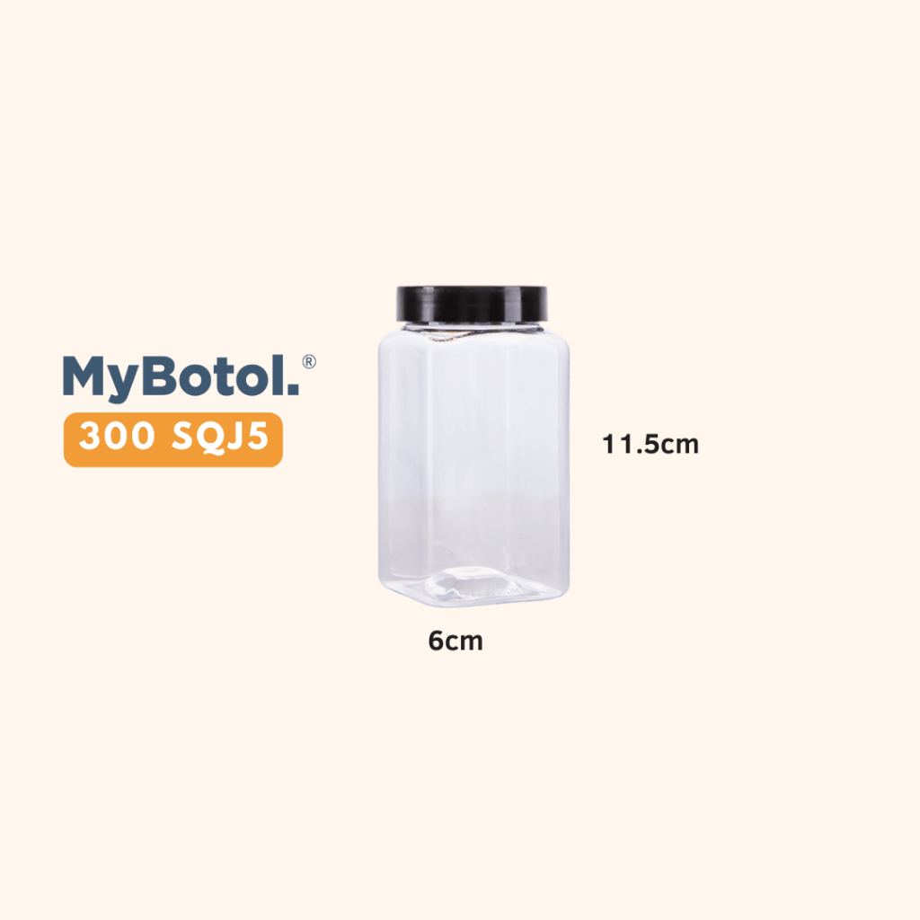 [mybotol] BORONG SQJ5 BALANG PLASTIK SQUARE | PLASTIC JAR | BALANG COOKIES BUNDLE | FOOD JAR | AIR TIGHT CONTAINER