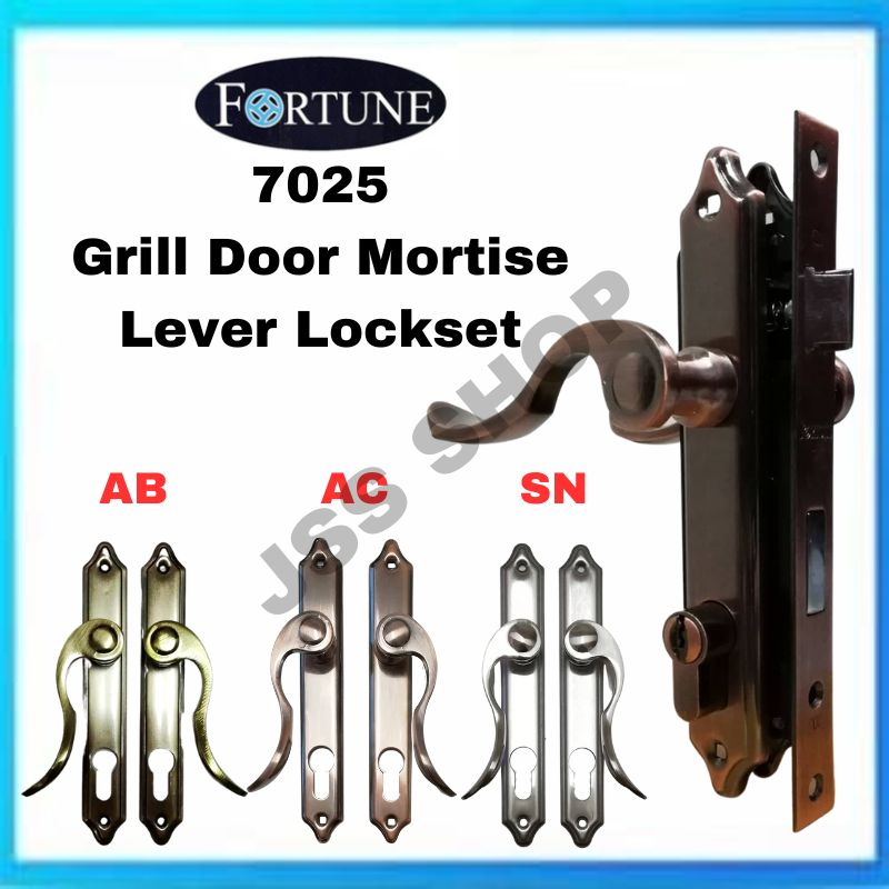 FORTUNE 7025 AC/SN Grill Door Mortise Lever Lockset | Shopee Malaysia