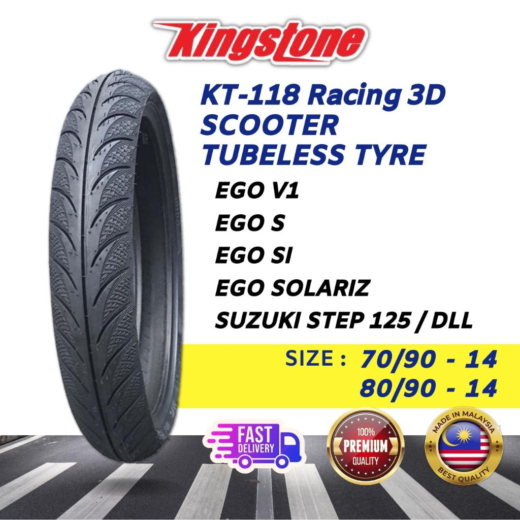 Scooter Tubeless Tyre Kingstone Tayar Tanpa Tuib Skuter Yamaha Ego V1 ...