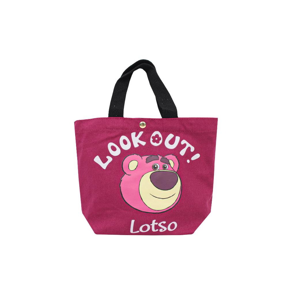 Disney Look Out Lotso Small Canvas Tote Bag - Maroon Colour For School ...