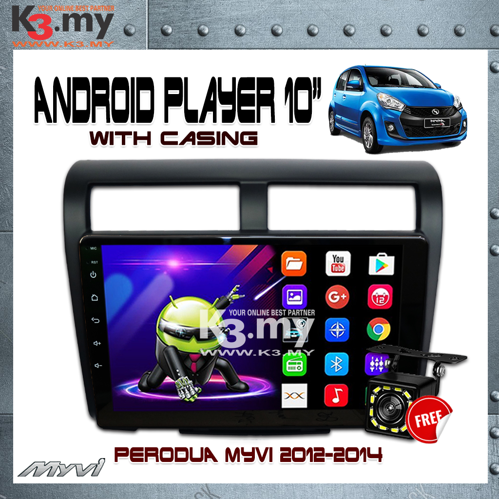 Perodua Myvi 2012-2014 Lagi Best Black 10'' Android Player GPS Waze ...