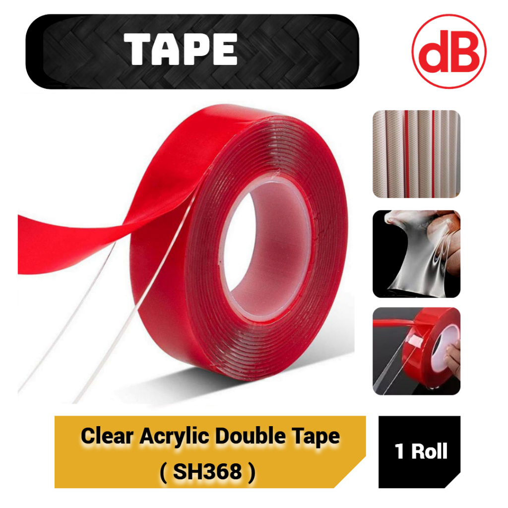(Ready Stock) Somitape SH368 Clear Acrylic Double Tape (10mm/20mm/25mm