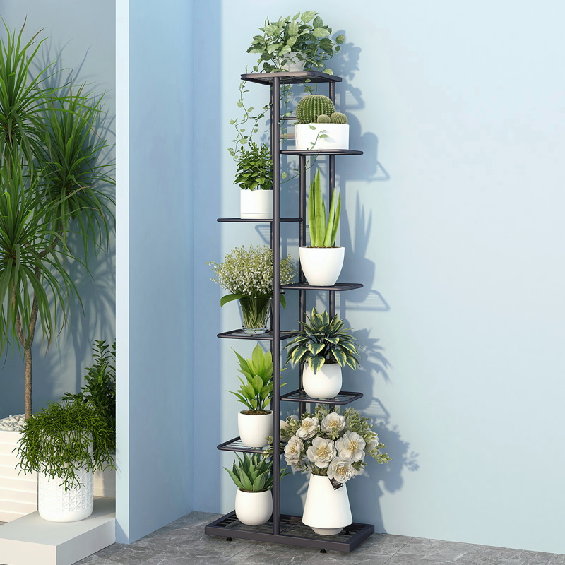 Plant Garden Rack Multi-Layer Steel Gardening Shelf Indoor Outdoor ...
