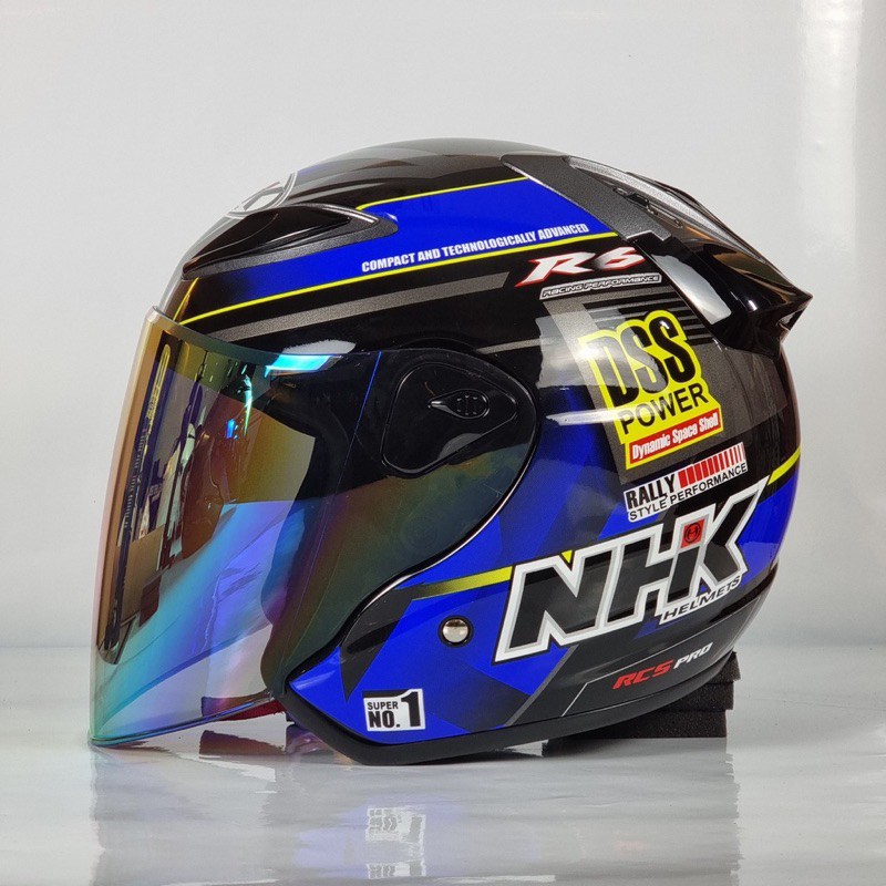 NHK Helmets R6 V2 Rally (Black Blue Glossy, Black Gold Glossy, Black ...