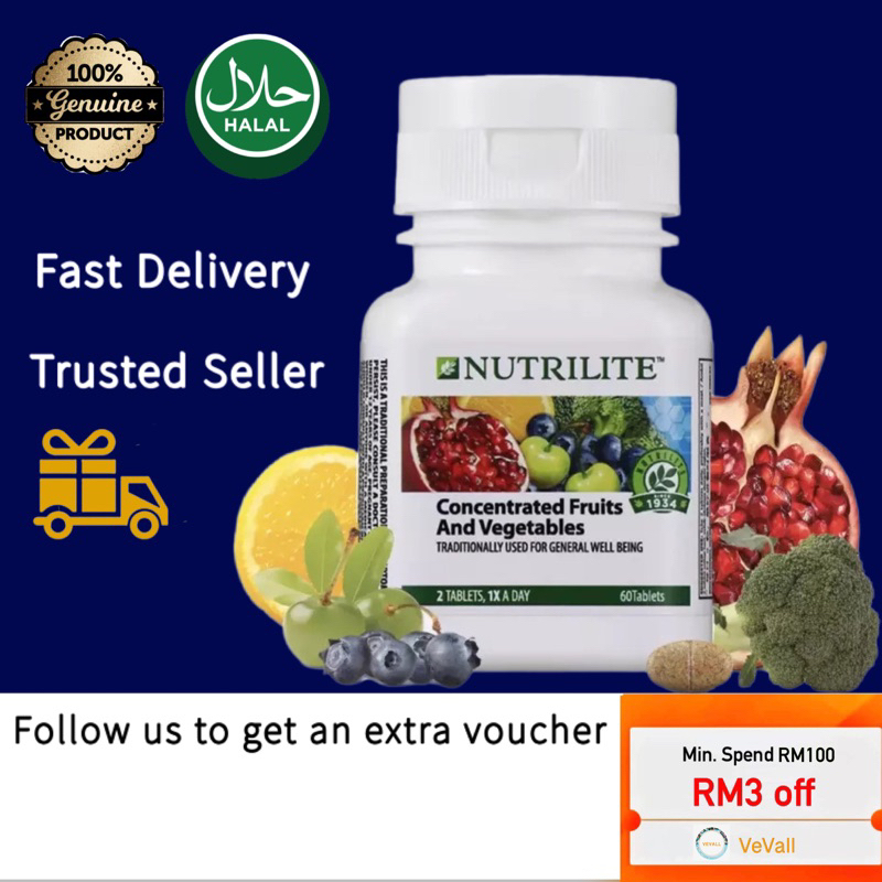 Nutrilite Concentrated Fruits And Vegetables 60 tablets Shopee Malaysia
