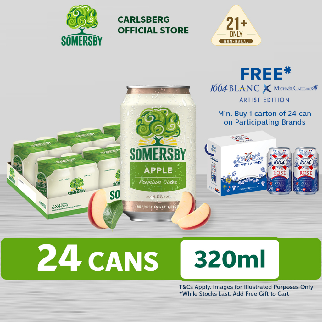 Somersby Apple Cider Can Apple Flavoured Cider 4.5 Alcohol (320ml x 24
