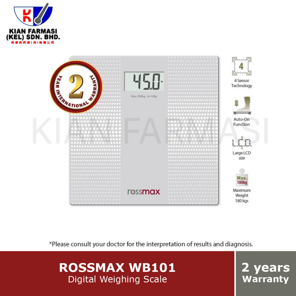 Rossmax Wb101 Glass Personal Scale – QHHT