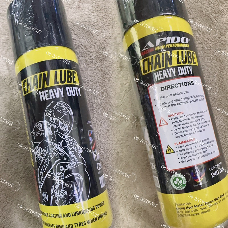 APIDO CHAIN OIL/LUBE SPRAY RANTAI HEAVY DUTY (240ML) | Shopee Malaysia