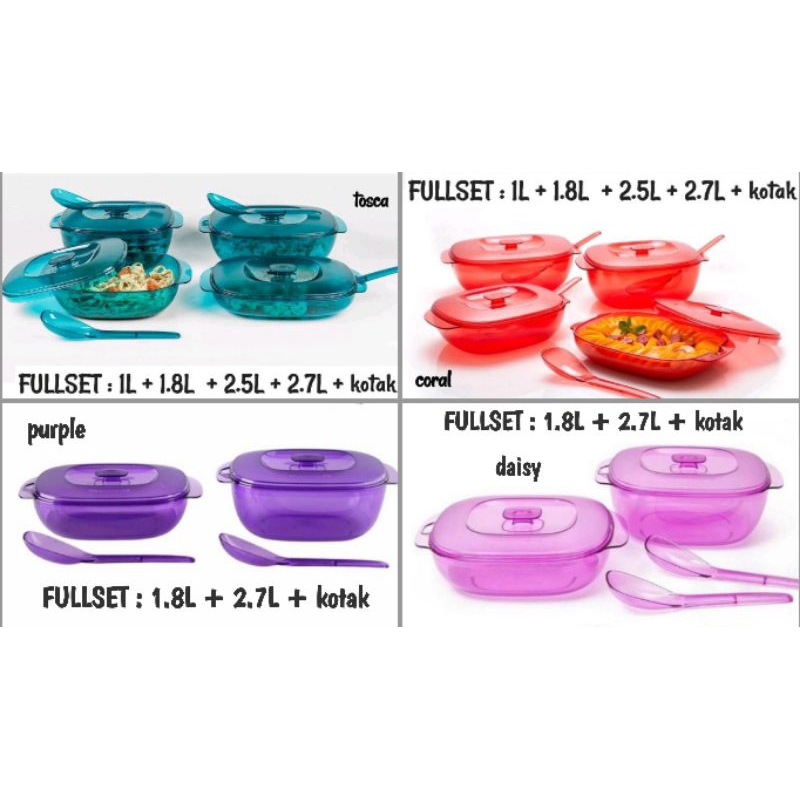Readystock Tupperware Classy Crystalline Set set hidang serving