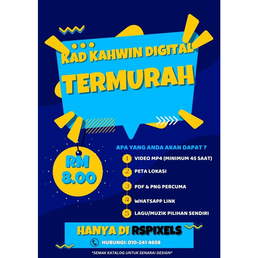 Kad Jemputan Digital Wedding's Digital Invitation ECard Design 1