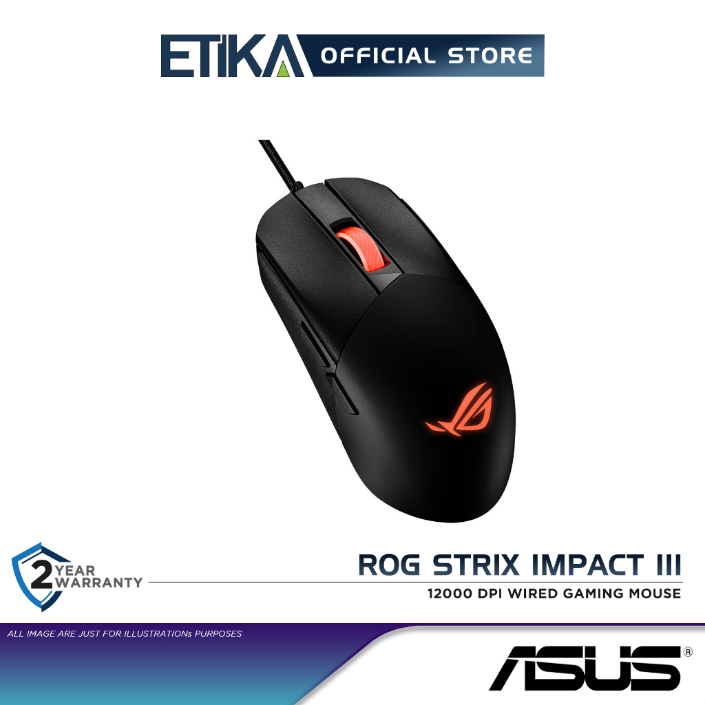Asus P518 ROG Strix Impact III | 12,000 DPI Wired Gaming Mouse ...