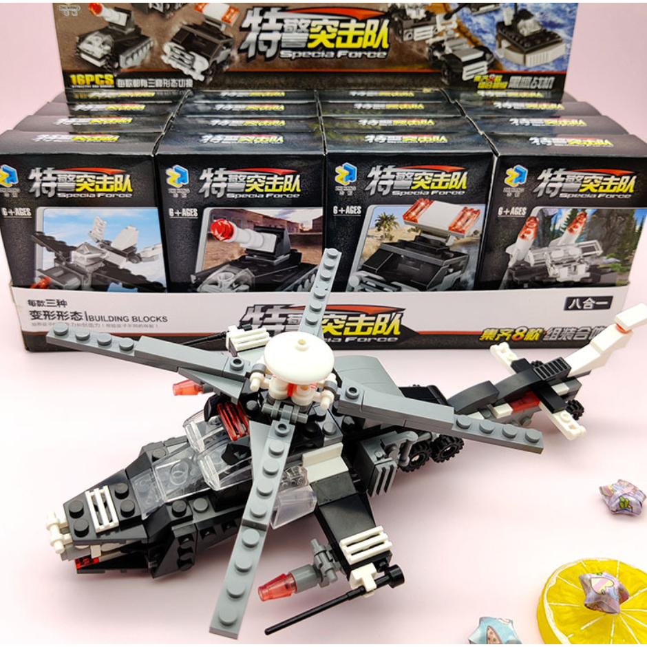 Police assembled building blocks 3 to 8 in 1 (small particles children ...