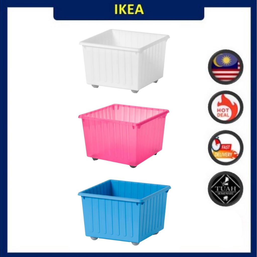 IKEA VESSLA Storage Crate With Castors (39x39 cm) Shopee Malaysia