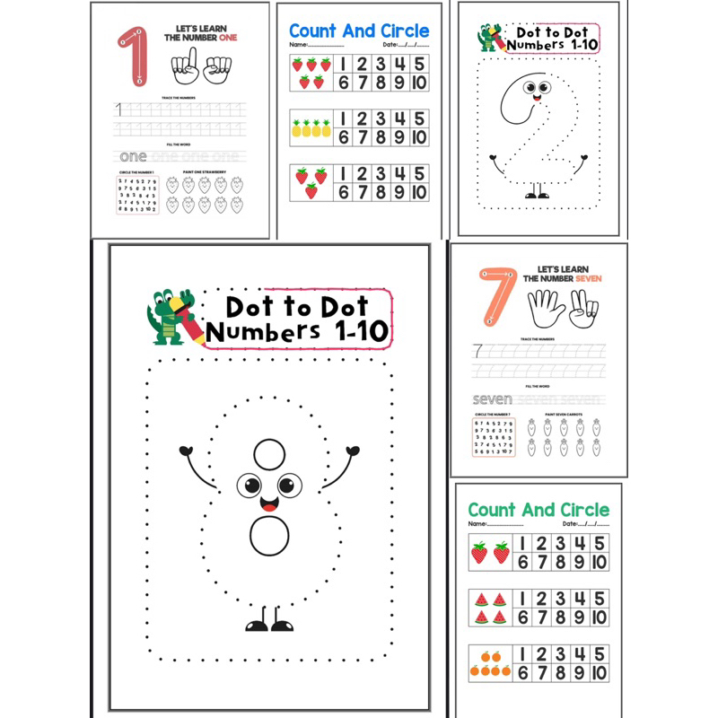 Trace&Dot to dot&Counting for 34years old pdf printable Shopee Malaysia