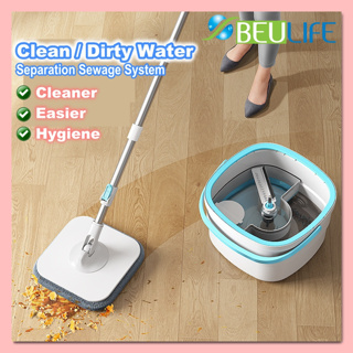 DIGILIFE Spin Mop 6L Pail Microfiber Cloth Floor Mop Magic Clean Mop  Spinner 360 Spinning Mop Cheap Mop Set (Light Grey)