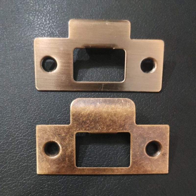Cylindrical door lock strike plate. (Bronze colour) Shopee Malaysia