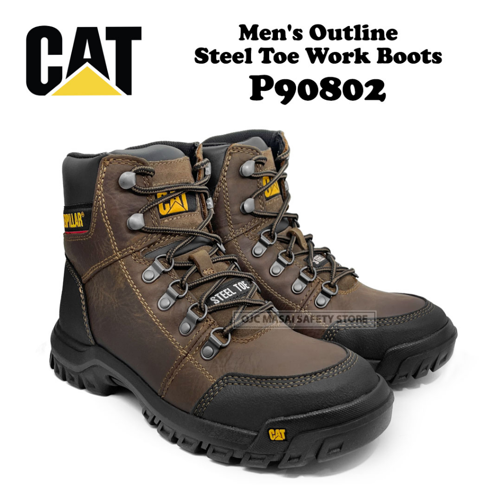 Caterpillar Men's Outline Steel Work Boot P90802 Shopee Malaysia
