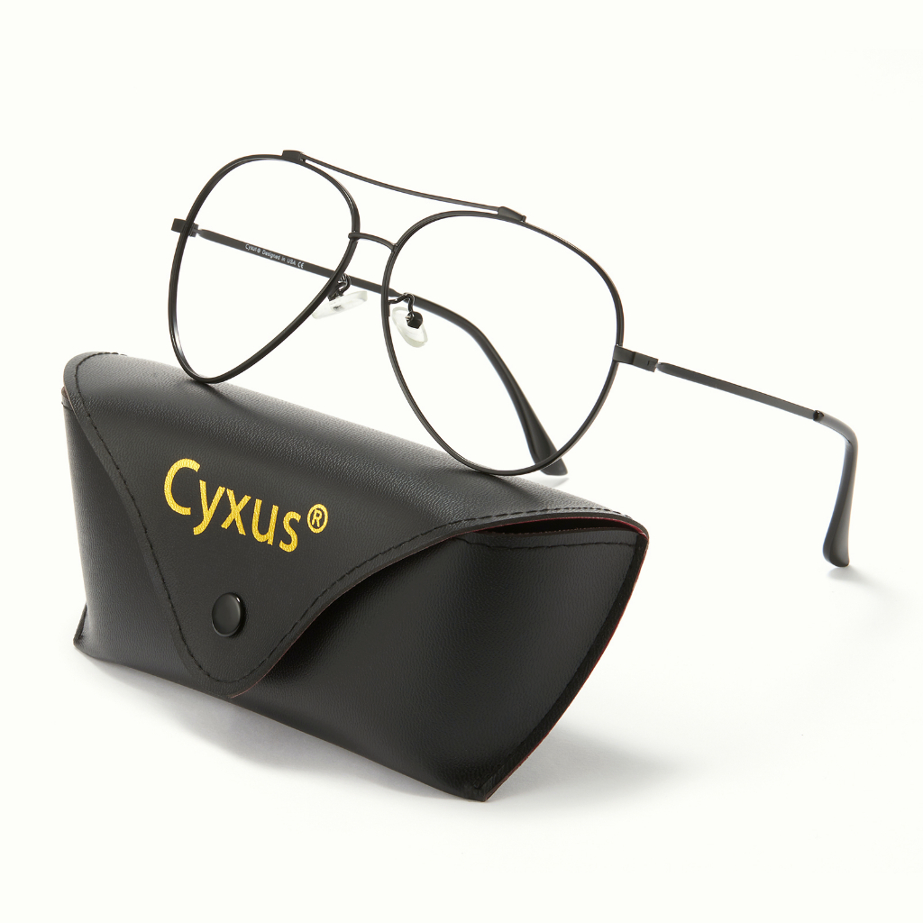 Cyxus Fashion Aviator Glasses Metal Frame Computer Glasses Radiation 