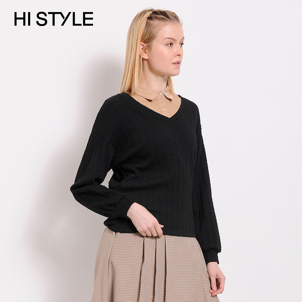 HI STYLE Women Knit Blouse Long Sleeve - Black - YCM3F5086 | Shopee ...