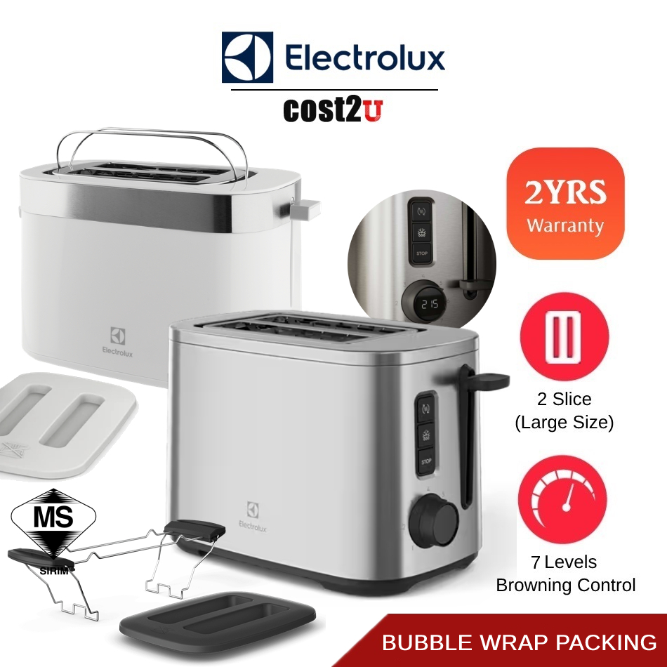 Electrolux 2 Slice Toaster with 7 Heat Levels E2TS1100W ETS1303W BT