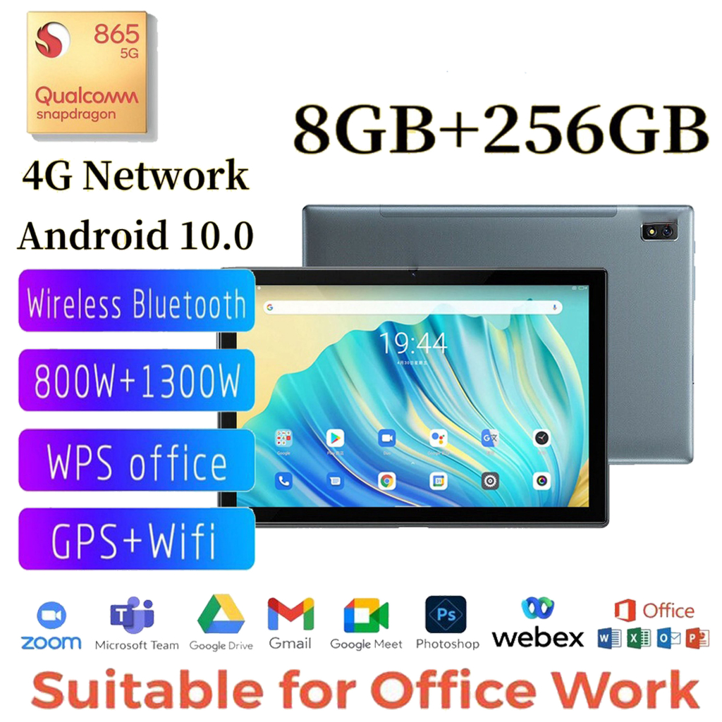 Support Microsoft + Netflix + Zoom & Google Meet & Google Classroom -  Android Tab Smart 10 Pro HD Tablet 8GB + 256GB ROM | Shopee Malaysia