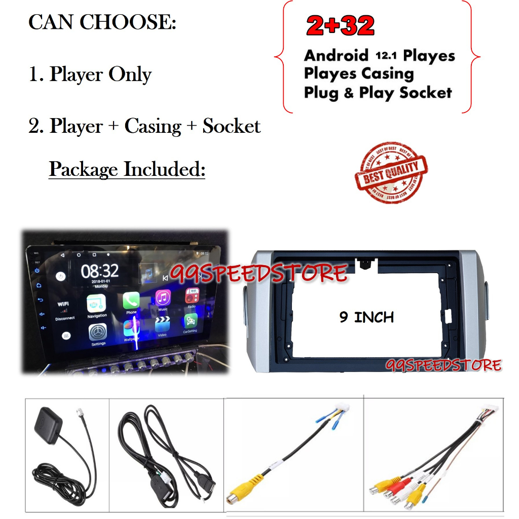 Toyota INNOVA 2016 - 2021 android player 9 inch PLUG N PLAY with OEM ...