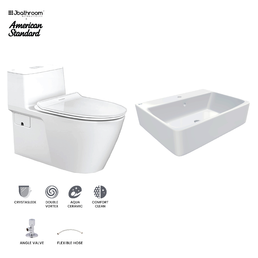 American Standard Acacia SupaSleek CL20075 one piece toilet + Acacia Evolution CL05071 wall hung