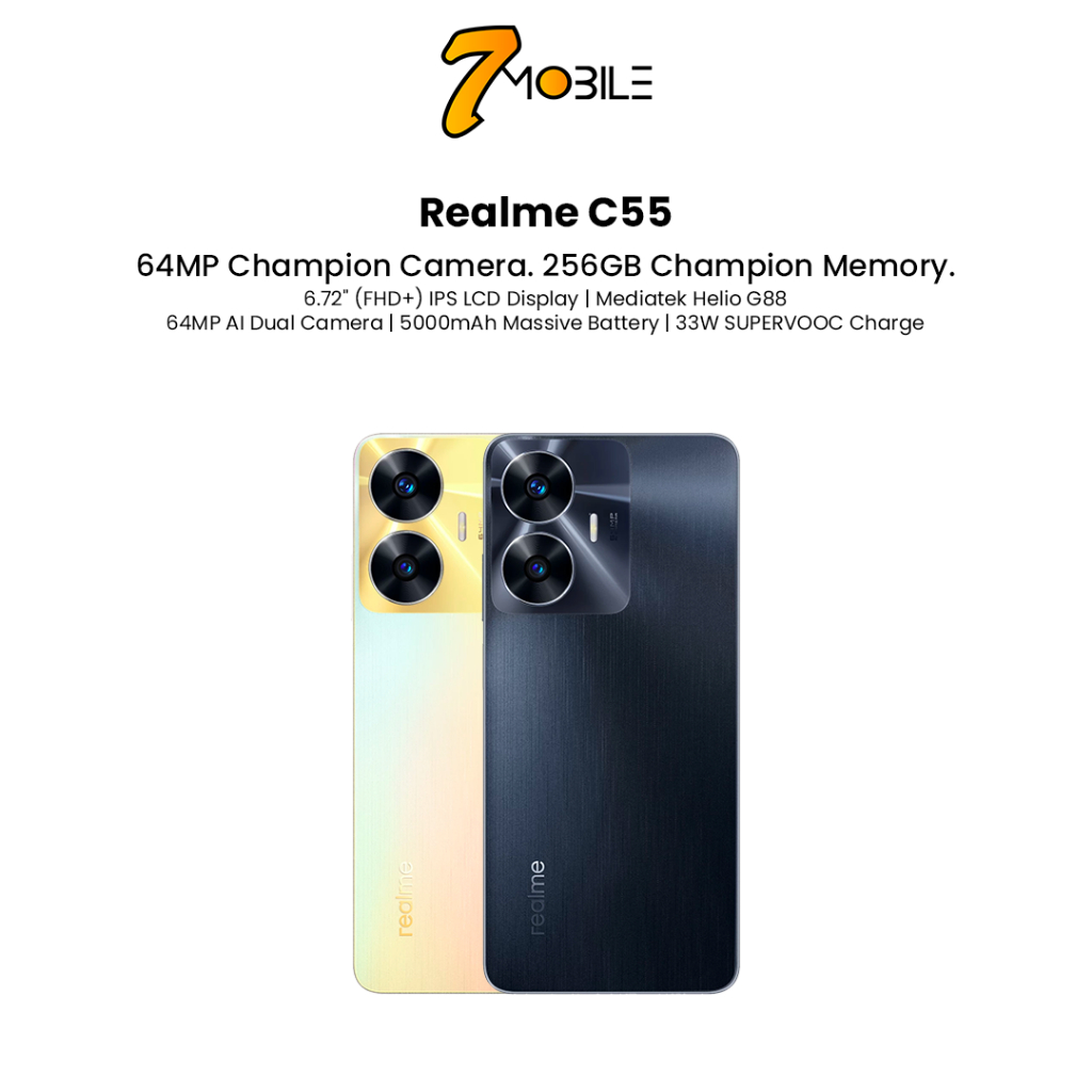 Realme C55 Smartphone (Helio G88 Chipset, 6.72 90Hz FHD+ Display, 33W –  ALL IT Hypermarket