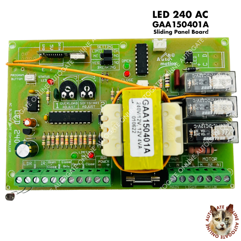 CONTROL BOARD AA-MATIC 240 AC SLIDING AUTOGATE CONTROL PANEL AUTO GATE ...