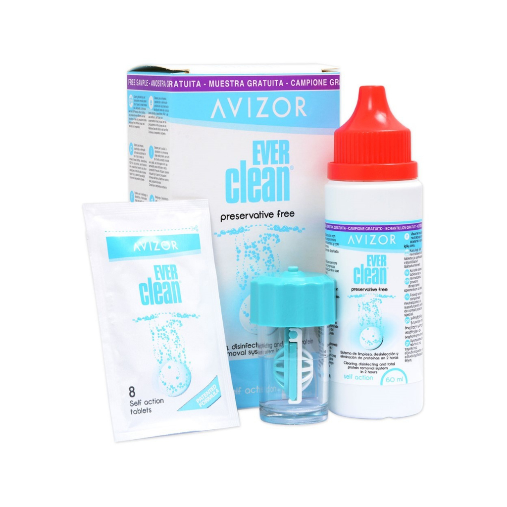 Avizor Ever Clean PreservativeFree Contact Lens Solution (Travel Kit) (60ml) (Expiry 5/2026