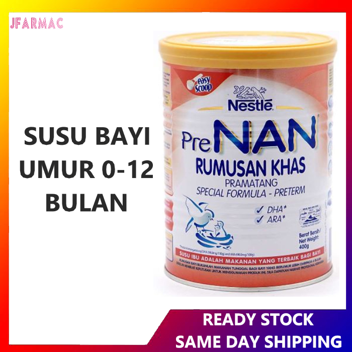 NESTLE PRE NAN PREMATURE BABY FORMULA MILK 400G (0-12MONTHS) | Shopee ...