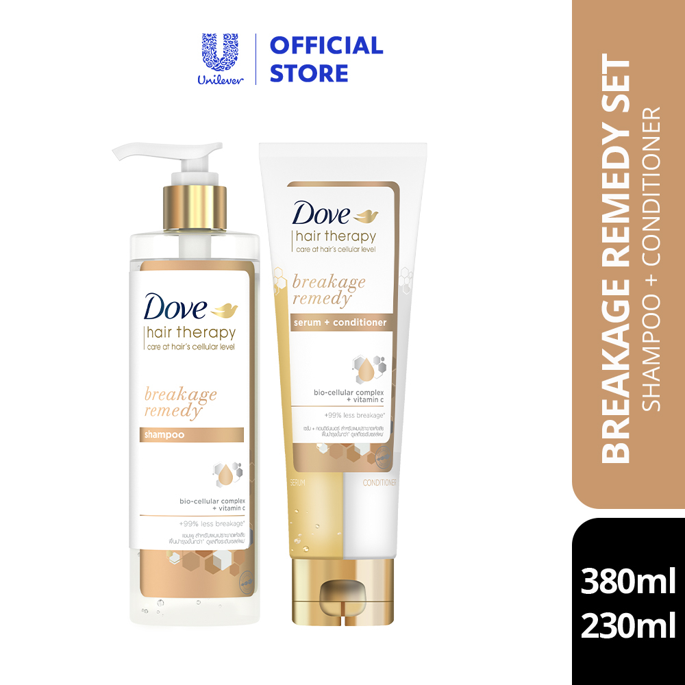 Dove Therapy Breakage Remedy Shampoo (380ml) + Conditioner (230ml ...