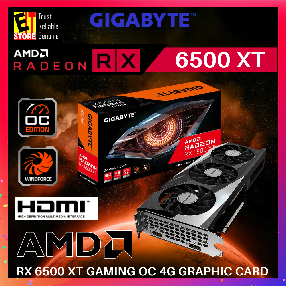 RX 6500 XT 4GB OC GIGABYTE GIGABYTE Radeon RX 6500 XT GAMING OC 4G