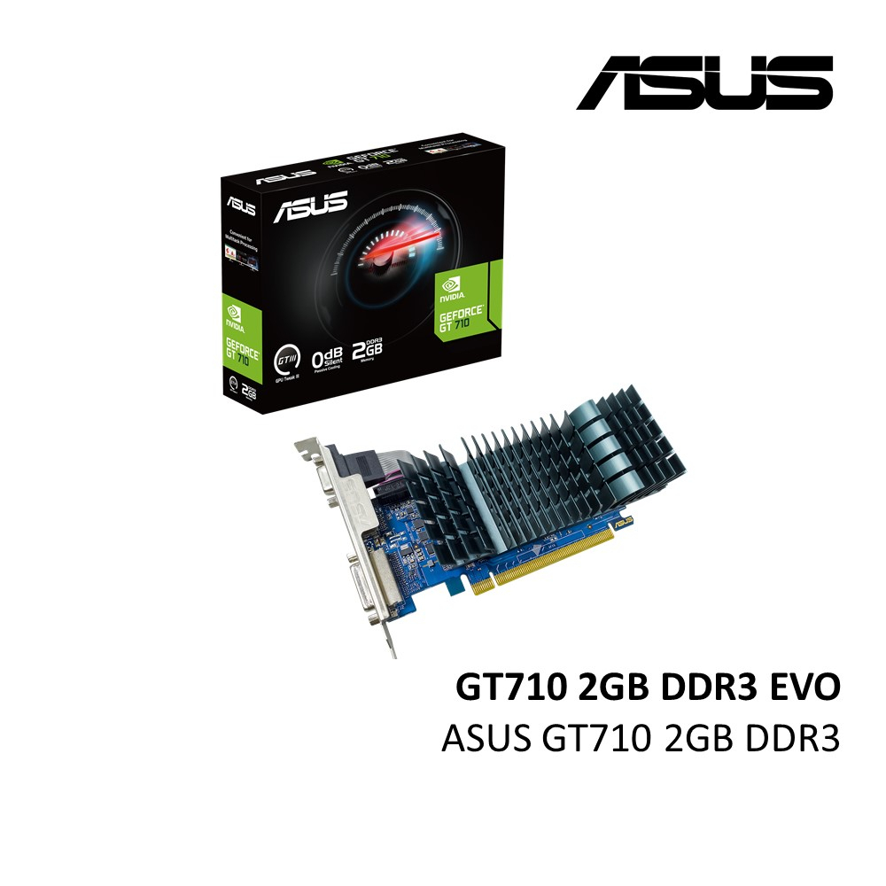 ASUS NVIDIA GeForce GT 710 Graphics Card (PCIe 2.0, 2GB DDR3 Memory,  Passive Cooling, Auto-Extreme Technology, GPU Tweak III)