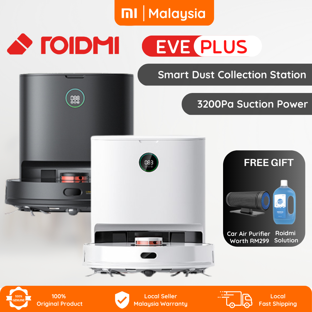 Xiaomi Roidmi Robot Vacuum and Mop Cleaner Eve Plus with Clean Base Smart Dust Collection