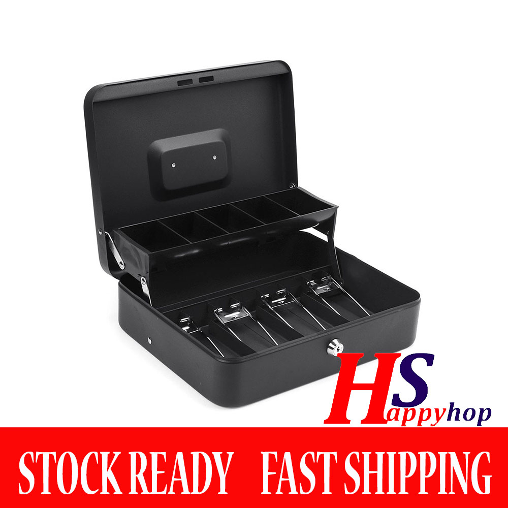 GM Petty Cash Box Key Lockable /CashIer Box 4 Compartment Tray 5 coin ...