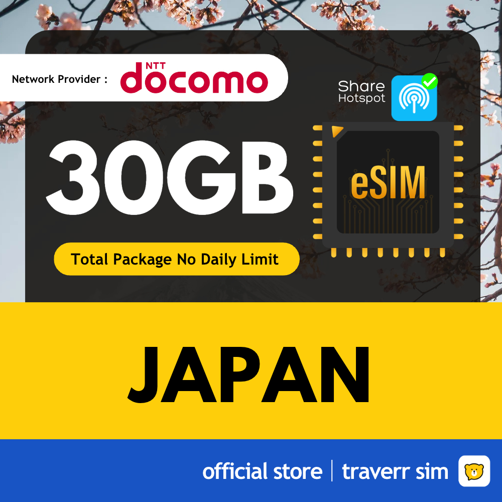 【Japan Esim】【DOCOMO】【30GB】【日本eSIM卡】【 Hostpot】【Total Data No Daily Limit ...