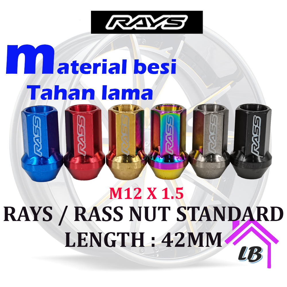 RAYS RASS Nut 42mm Lock Nut Wheel Nut Sport Rim Skru Tayar Kereta Tayar ...
