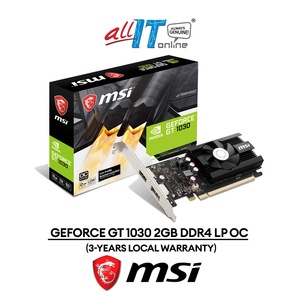 MSI Geforce GT 1030 2GD4 LP OC Graphics Card | 2GB DDR4 | Single ...