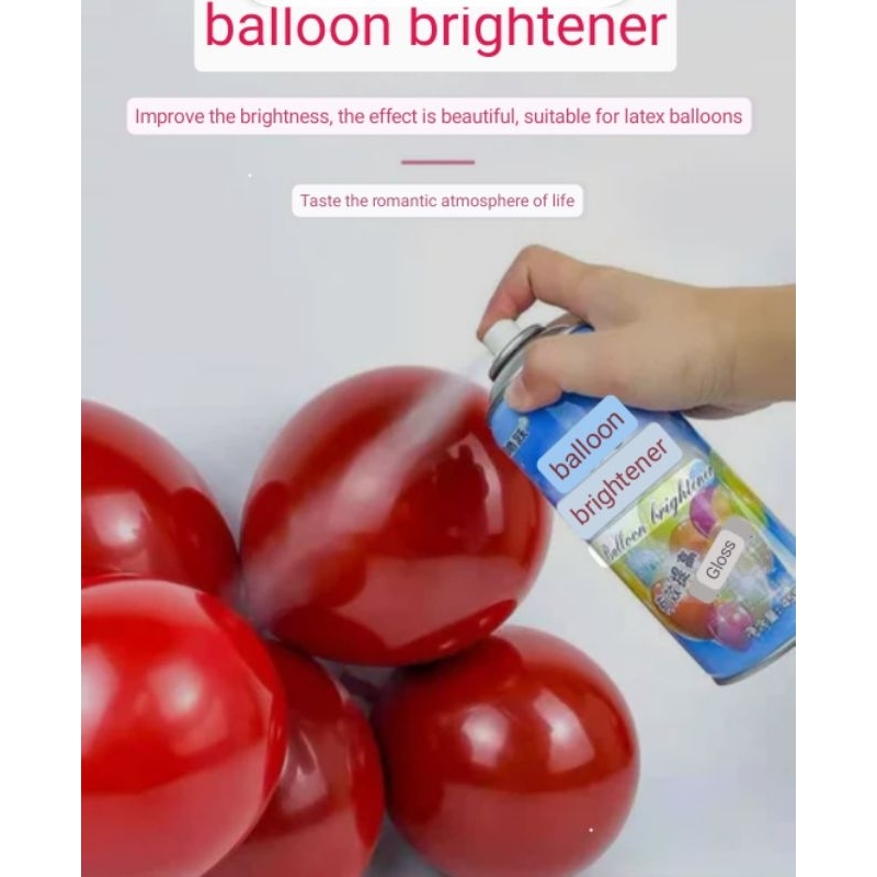 Balloon brightener decoration external use to keep the balloon glossy