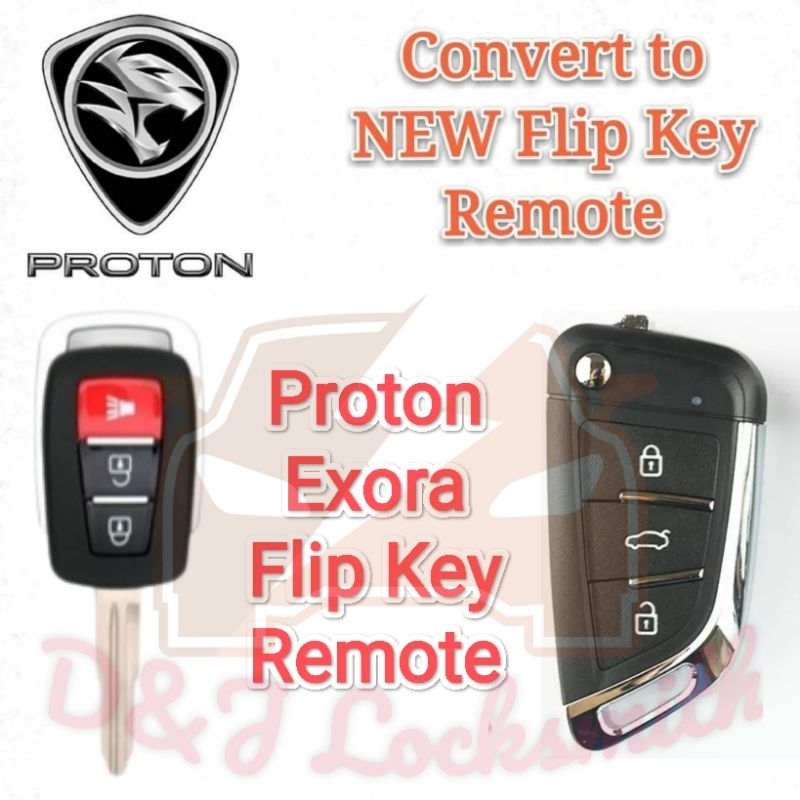 New Design For Proton Exora Flip Key Remote DIY Setting Kunci Lipat