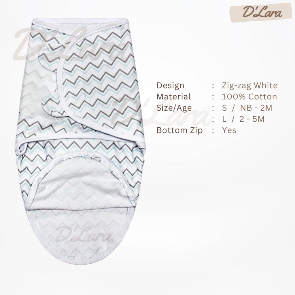 D'LARA Newborn swaddle Instant swaddle Swaddle baby Swaddle wrap Bottom zip Bedung